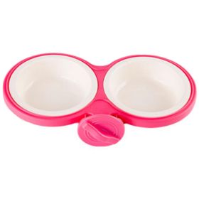 Fixable Pets Double Bowls Dogs Cats Bowls Pet Supplies Cat Accessories -Pink