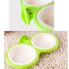 Fixable Pets Double Bowls Dogs Cats Bowls Pet Supplies Cat Accessories - Green