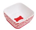 One Ceramic Feeding Pot/Pet Bowl/Dog Bowl/Cat Bowl For Food & Water 15x15x7.5CM(Red)