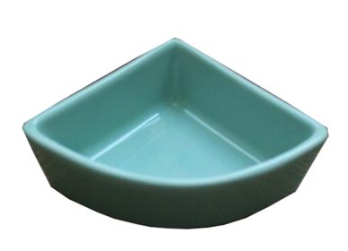 Pet Supplies One Little Ceramic Feeding Pot Anti-splash Food Bowl For Squirrel Hedgehog Hamster 10.5x7.5x4CM(Blue)