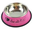 Little Stainless Steel Bowl Set Feeding Pot/Pet Bowl/Dog Bowl/Cat Bowl For Food & Water M Size (Pink#02)