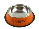 Little Stainless Steel Bowl Set Feeding Pot/Pet Bowl/Dog Bowl/Cat Bowl For Food & Water M Size (Orange)