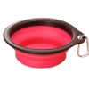 Portable Pet Bowls Dog Bowls Cat Bowls Pet Supplies Dog accessories- Rose Red