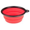 Portable Silicone Pets Bowls Dogs Cats Bowls Pet Supplies Dog Accessories- Red