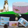 Porcelain Pets Food Water Bowls Dogs Cats Bowls Pet Supplies - Pink Panda