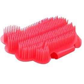 1 Pcs Dogs Massage Comb Cats Bath Brush Gloves  Red