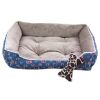 Fashion Pet Bed Pet House Rectangle Doghouse Kennel for Small Cat Dog Blue