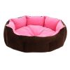 Stylish Pet Bed Pet House Detachable Doghouse Kennel for Small Pets Pink+Brown