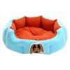 Detachable House Pet Mat Stylish Pet Bed Pet House Kennel Lovely Dog Blue