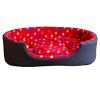 Detachable House Pet Mat Stylish Rectangle Pet Bed Pet House Kennel Dots Red