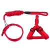 Durable Dog Collar Leash Strap Training Pet Leash Rope Chest Strap For Puppy Pet(12-25LB), RedA