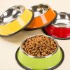 Stainless Steel Pet Bowl Feeding Tray Dog Bowl Cat Food Bowl, Purple