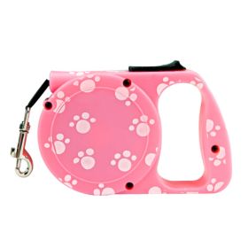 5m Long Pets Harness Supplies Retracted Leash Collar ( Pink Step Pattern )