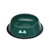 Bone Pattern Dog Bowl Round Stainless Steel Pet Bowl Feed Bowl for Dogs Cat 7.4"