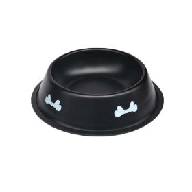 Stainless Steel Bone Pattern Round 7.4" Dog Bowl Pet Bowl for Dogs Cats