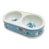 Imitation Ceramic Melamine Dogs/Cats Pet Bowls Dog Bowls Double Bowls-Fish