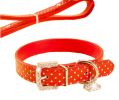 Rhinestone Pet Collars - Dog Leashes - Pet Supplies -- Red White Point 1