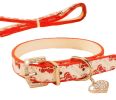 Rhinestone Pet Collars - Dog Leashes - Pet Supplies -- Red Plum 1