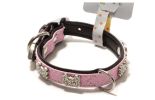 Rhinestone Decorated Bone Style Collar for Dogs PINK (Fit 21~27 neck)
