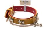 Adjustable Dogs Collar With Little Bone Charm YELLOW(Fit 29~36 neck)