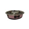 Slow Feeder Spill Proof Pet Bowl with Rubber Base and Bone Design, Pink and Black-Set of 12