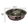 Slow Feeder Spill Proof Pet Bowl with Rubber Base and Bone Design, Pink and Black-Set of 12