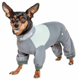 Dog Helios  'Tail Runner' Lightweight 4-Way-Stretch Breathable Full Bodied Performance Dog Track Suit (Color: Blue, size: small)