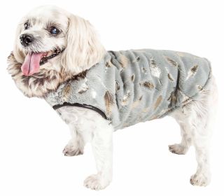 Pet Life  Luxe 'Gold-Wagger' Gold-Leaf Designer Fur Dog Jacket Coat (size: large)