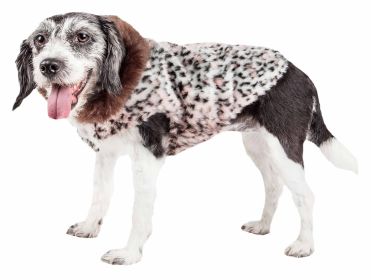 Pet Life  Luxe 'Furracious' Cheetah Patterned Mink Dog Coat Jacket (size: large)