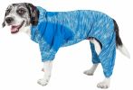 Pet Life  Active 'Downward Dog' Heathered Performance 4-Way Stretch Two-Toned Full Body Warm Up Hoodie